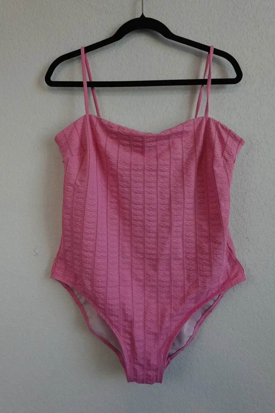 Charming Boden Candy Floss Pink Skinny Strap Swimsuit size 14